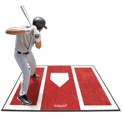 GoSports Baseball and Softball Hitting Mat for Batting Stance Practice - 6 x 4 ft