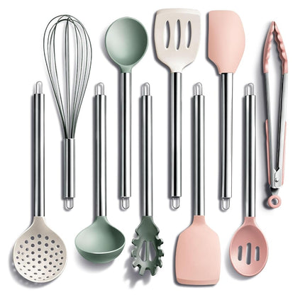 COOK WITH COLOR Silicone Cooking Utensils, 10 Pc K