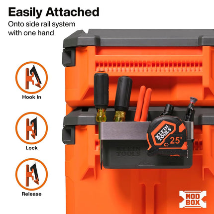 54814MB MODbox Tool Carrier, Modular Tool Storage System Side Mounting Accessory, Easy One-Handed Attachment and Slim Profile