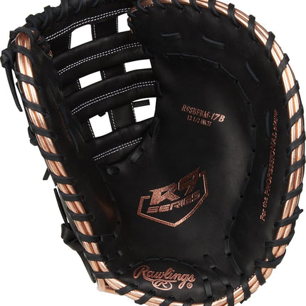 Rawlings | R9 Series Fastpitch Softball Glove | First Base Mitt 12.5' | LHT | Pro H-Web | Black