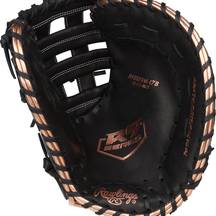 Rawlings | R9 Series Fastpitch Softball Glove | First Base Mitt 12.5' | RHT | Pro H-Web | Black
