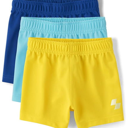 Pantalones Cortos Diarios Pull-On para Bebés y Niños Pequeños The Children's Place, Azul Marino/Aguamarina/Amarillo Paquete de 3, 4T