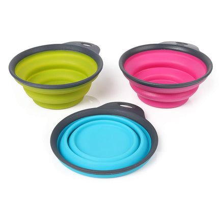 Dexas Popware for Pets Collapsible Travel Cup, Large, Gray/Pink