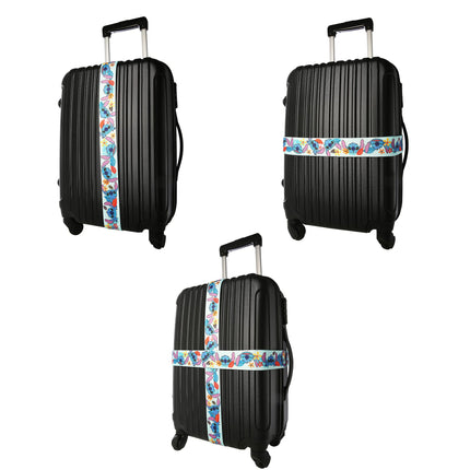 Correa de Equipaje Disney Stitch Juego de 2 Piezas con Licencia Oficial, Correas de Equipaje Ajustables de 30'' a 72''