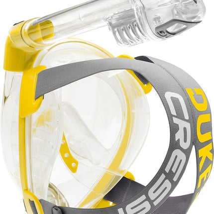 Cressi Duke Full Face Snorkel Dry Mask - Available in Standard Version or with Action Cam Holder, Adult Unisex
