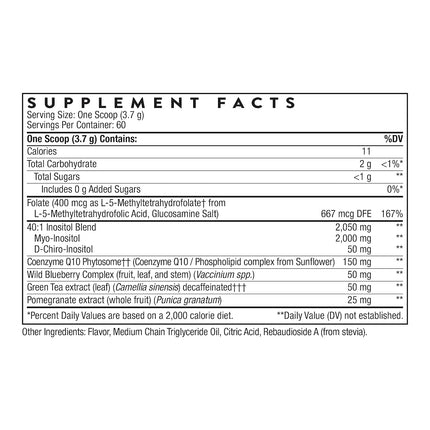 Thorne Ovarian Care - Inositol, CoQ10, Folate, and Polyphenols - Mixed Berry - 8.32oz - 60 Servings