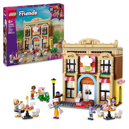 LEGO Friends Restaurant and Cooking School Set, Food Role-Play Toy with 4 Character Mini Dolls, a Cat Figure and Accessories, Birthday Gift for 8 Plus Year Old Girls 42655