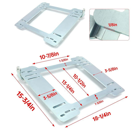 ALMULOO Seat Mount Bracket Compatible with 1992-1999 BMW 3 Series E36 Coupe Replacement Driver and Passager Side Steel Zinc-Plated Silvery