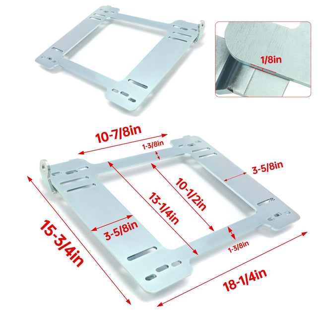 ALMULOO Seat Mount Bracket Compatible with 1992-1999 BMW 3 Series E36 Coupe Replacement Driver and Passager Side Steel Zinc-Plated Silvery