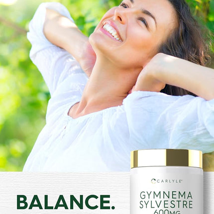 Gymnema Sylvestre Leaf Extract 600 mg | 200 Capsules | Non-GMO and Gluten Free | by Carlyle