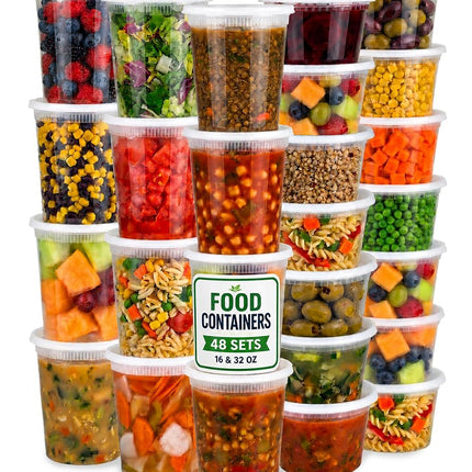 JoyServe Deli Food Containers with Lids - (48 Sets