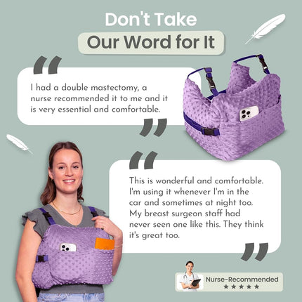 MOYOAMA Post Mastectomy Pillow with Cold Packs - Recovery After Breast Cancer Surgery, Breast Augmentation - Lightweight Post Surgery Pillow with 4 Built-in Pockets to Support Healing