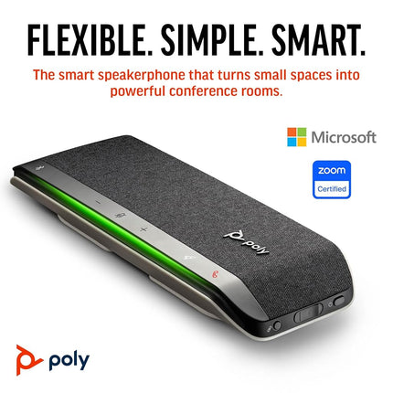 Poly Sync 40 Smart Speakerphone - Flexible Workspaces - Connect to PC/Mac via USB-A or USB-C and Smartphones via Bluetooth - Works with Teams, Zoom