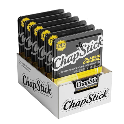 ChapStick Classic (Regular Flavor, 12 Sticks) Skin Protectant Lip Balm Tube, 1 Count (Pack of 12)