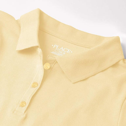 The Children's Place Polo Piqué Uniforme para Niñas, Sol Pálido, Mediano