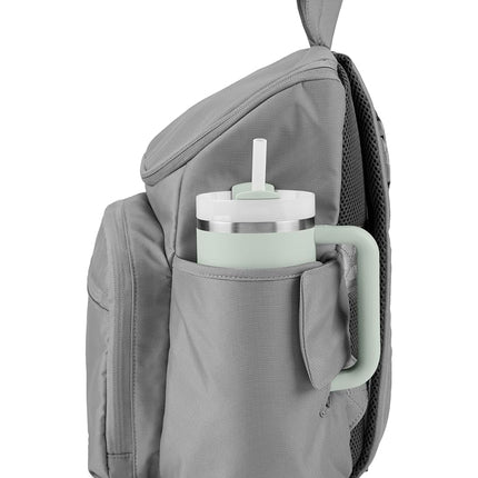 Skip Hop Diaper Bag Backpack with Portable Changing Pad Adjustable Pocket for 30 oz. Tumblers 9 Total Pockets Insulated Packing Cubes Luggage Sleeve & Stroller Straps Fits a 14” Laptop Forma Next Grey