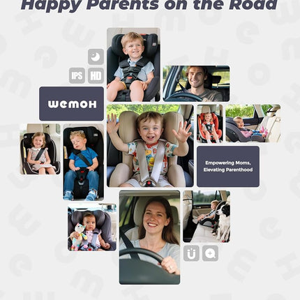 WEMOH Magnetic Dual Baby Car Camera for Two Kids, 1080P IPS Display with Magnetic Mount, 3 Modes(Zoom/Mirror/Split), Automatic Night Vision, USB-Powered Car Camera for Baby Rear Facing (2 Cams)