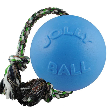 Jolly Pets Romp-n-Roll Rope and Ball Dog Toy, 8 In