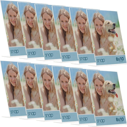 Set of 12 Snap - 8x10 Clear Acrylic Self Standing 