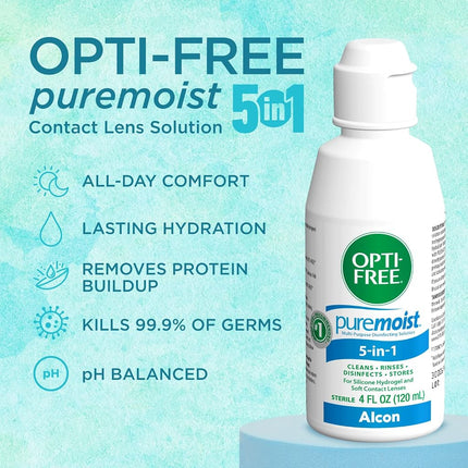 Opti-free Puremoist Multi-Purpose Disinfecting Solution, 4 Oz