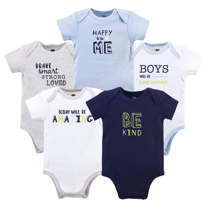 Hudson Baby Baby Cotton Bodysuits, Be Kind Boy, 6-