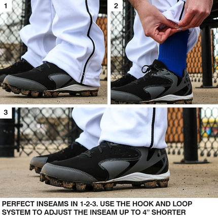 CHAMPRO Youth Triple Crown Baseball Pant, White/Black, Medium