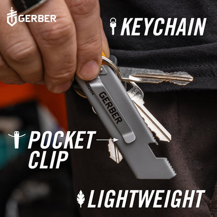 Cuchillo multiusos Gerber Gear EAB, se engancha al bolsillo o llavero con hoja de afeitar reemplazable para uso diario, equipo EDC con cúter retráctil, negro delgado