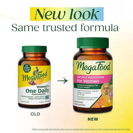 MegaFood Women's One Daily Multivitamin - For Immune Support, Energy Metabolism & Bone Health - Non-GMO, Vegetarian, Gluten-Free - 30 Tablets (30 Servings)