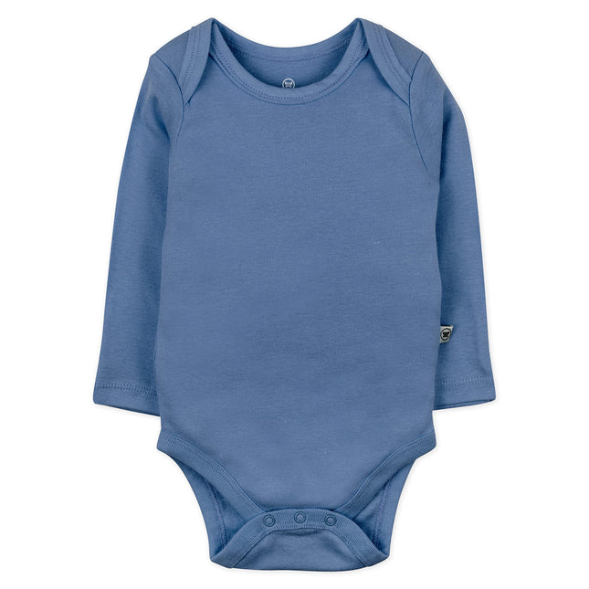 HonestBaby Baby Boys' 5-pack Long Sleeve Bodysuits One-piece 100% Organic Cotton for Infant Baby Boys', Unisex, Ombre Blues, 3-6 Months