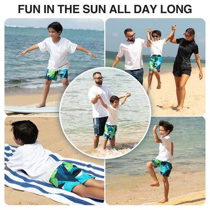 Kanu Surf Boys' Line Up Quick Dry UPF 50+ Beach Swim Trunk, Vertigo Navy, 10-12