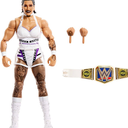 Mattel WWE Elite Figure and Accessories, Series #110 Rhea Ripley 6-Inch Collectible Figure and Accessories with 25 Points of Joint and Interchangeable Hands