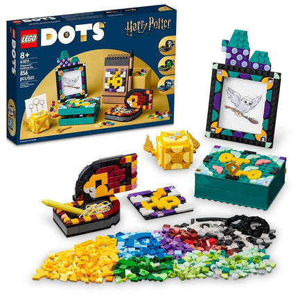 LEGO DOTS Hogwarts Desktop Kit 41811, DIY Harry Potter Back to School Accessories and Supplies, Desk Decor Items and Patch Sticker, Crafts Toys, Great Easter Gift for Kids