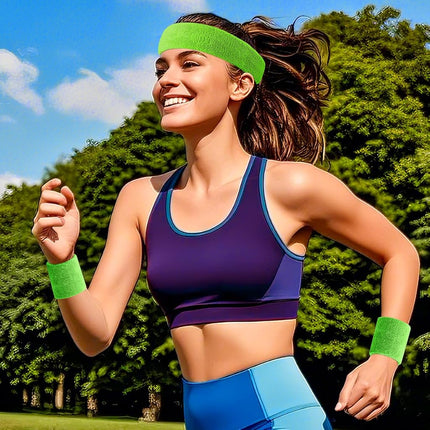 BEACE Sweatbands Sports Wristband for Men & Women - Moisture Wicking Athletic Cotton Terry Cloth Sweatband for Tennis, Basketball, Running, Gym, Working Out