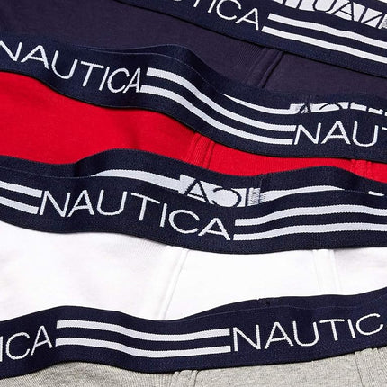 Nautica Men's Classic Cotton Fly Front Briefs, Peacoat Red/Heather Grey/White-6 Pack, L (Pack of 6)
