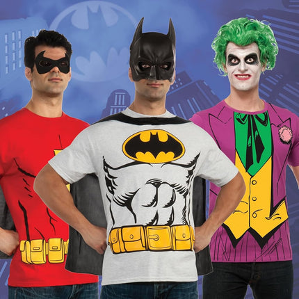 Rubies Official DC Comic Batman T-Shirt Set, Adult Costume Instant Kit, T-shirt, Mask & Cape, Mens Size Medium Halloween
