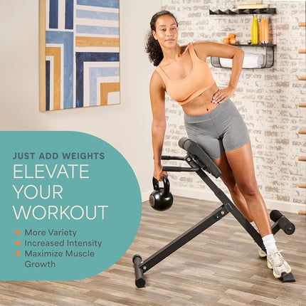 Lifepro Foldable Roman Chair Hyperextension Bench & Dip Station - Multi-Purpose Workout Chair & Back Extension Bench for Upper Body, Lower Body, & Core Strength Training - 330 Lbs Weight Capacity