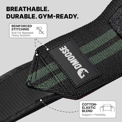 DMoose Fitness Elbow Wraps for Weightlifting (Pair) 40" Adjustable Brace for Joint Support, Pain Relief & Tendonitis-Elbow Straps for Weight Lifting, Bench Press & Gym Workouts, Band for Men & Women