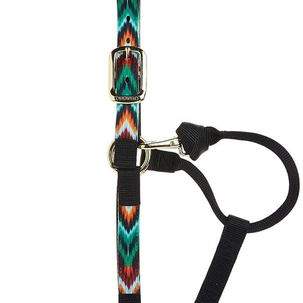 Weaver Leather Chevron Adjustable Nylon Horse Nylon Horse Halter, Average, Black/Multi