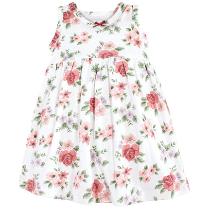 Hudson Baby Baby Girls' Cotton Dress and Cardigan Set, Vintage Floral, 3-6 Months