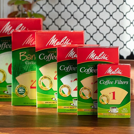 Melitta #6 Cone Coffee Filters, Natural Brown, 40 Count
