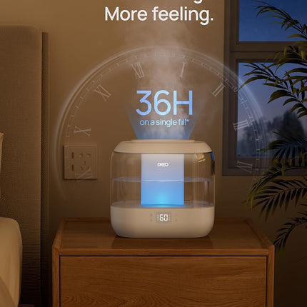 DREO 4L Smart Humidifiers for Bedroom, Top Fill Quiet Cool Mist Humidifier for Baby Large Room, Ultrasonic with Oil Diffuser, Nightlight, Auto, 32H Runtime for Home, Nursery, Plants, Works with Alexa