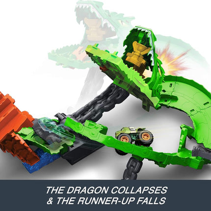 Hot Wheels Monster Trucks Sharks vs. Dinos Dragon Destruction Playset