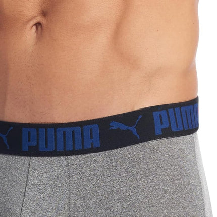 PUMA Men's 3 Pack Athletic Fit Boxer Briefs, Star Sapphire, XL