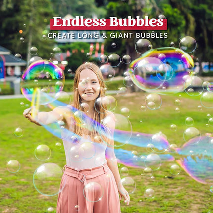 JOYIN Bubble Wands Set, Giant Bubble Wands Toy Set Large Bubble Wands with Tray Bulk for Kids Summer Outdoor Activity Party Favors, Suitable for All Age People