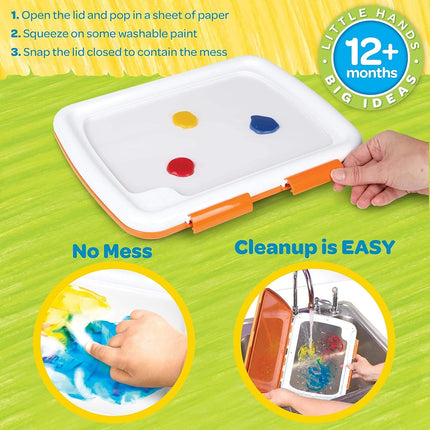 Crayola Washable Finger Paint Station, Less Mess Finger Paints for Toddlers, Kids Gifts for Holiday