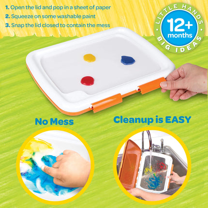 Crayola Washable Finger Paint Station, Less Mess Finger Paints for Toddlers, Kids Gifts for Holiday