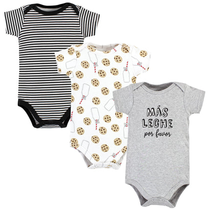 Hudson Baby Unisex Baby Cotton Bodysuits, Leche Po