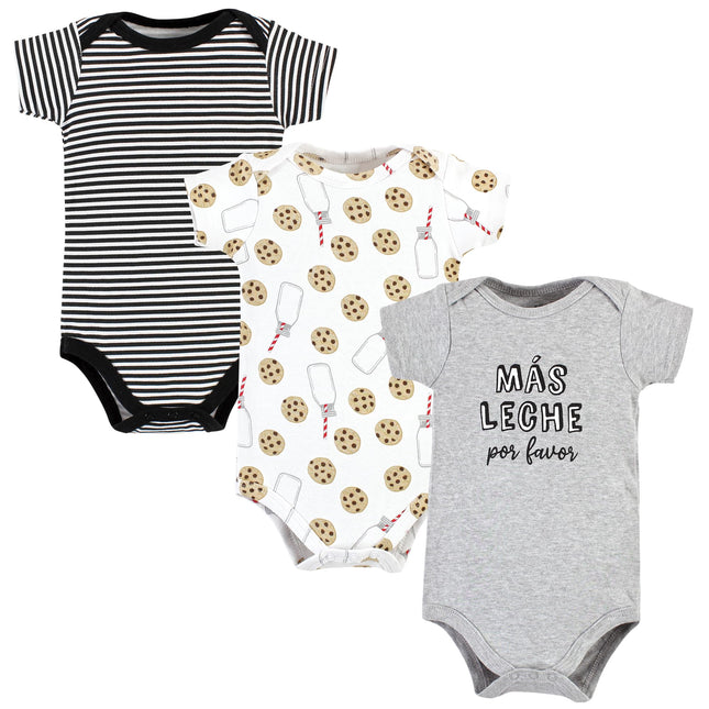 Hudson Baby Unisex Baby Cotton Bodysuits, Leche Po