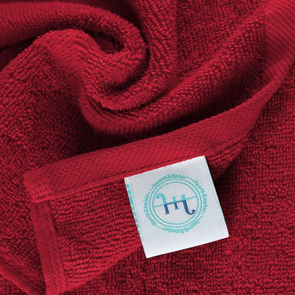 Hearth & Harbor 100% Ring Spun Cotton Washcloths 12 Pack - Washcloth for body and face, High Absorbent and Soft 33x33 cm Body Wash Cloth, Quick Dry - Black Washcloths