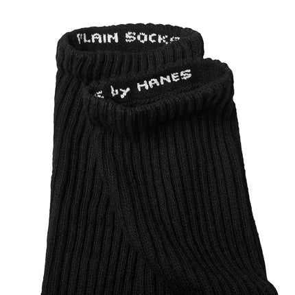 Hanes Unisex Plain White Socks Pack Or Plain Black Socks Pack, 6 Pairs, Cushioned Crew Style